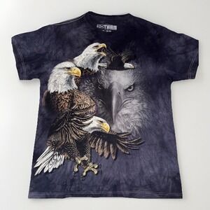 Mountain T-Shirt Medium Gray 3D TEES Bald Eagle Optical Illusion‎ Art Print